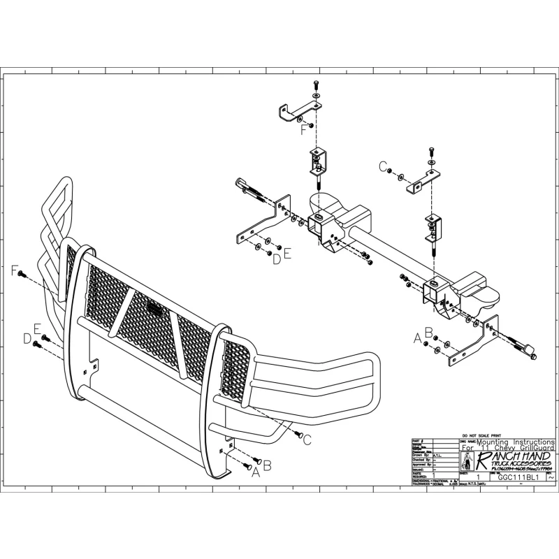 Ranch Hand Legend Series Grille Guard Fits Select 11-14 Chevrolet Silverado 2500 HD/3500 HD Model GGC111BL1 - Image 4