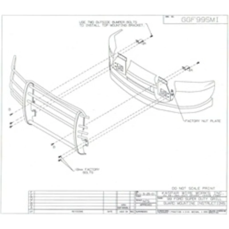Ranch Hand Legend Series Grille Guard Fits Select 99-04 Ford Excursion/Super Duty F-250/F-350/F-450/F-550 Model GGF99SBL1 - Image 5