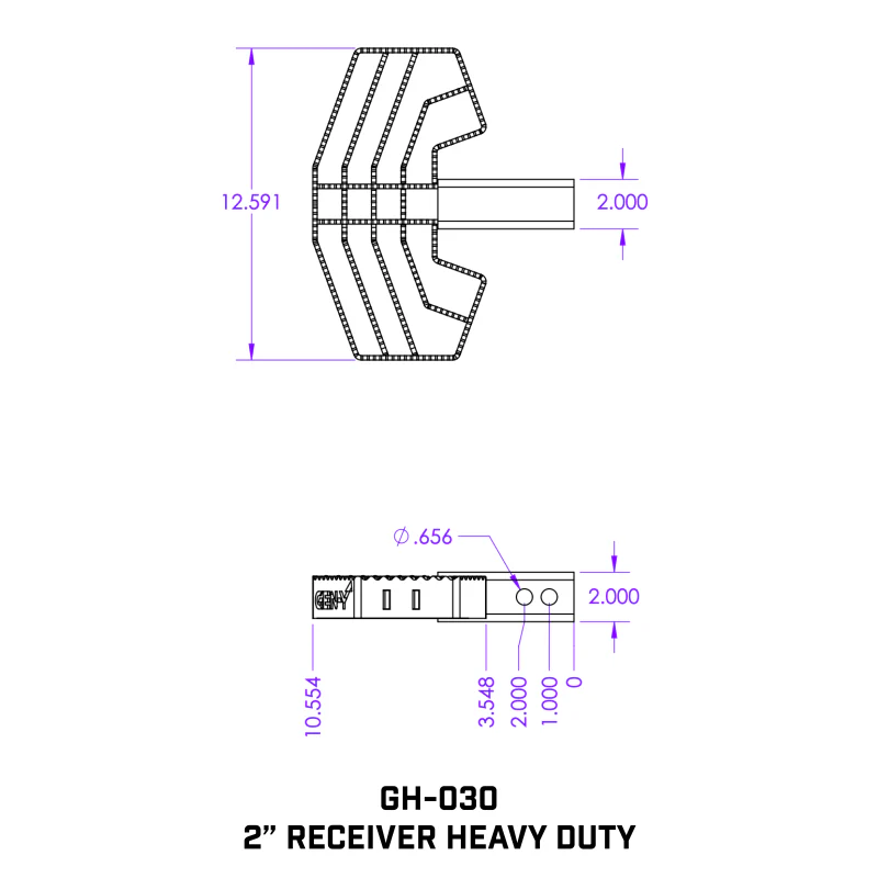 Gen-Y 2" Shank Heavy-Duty 500lb Serrated Hitch Step Model GH-030 - Image 2
