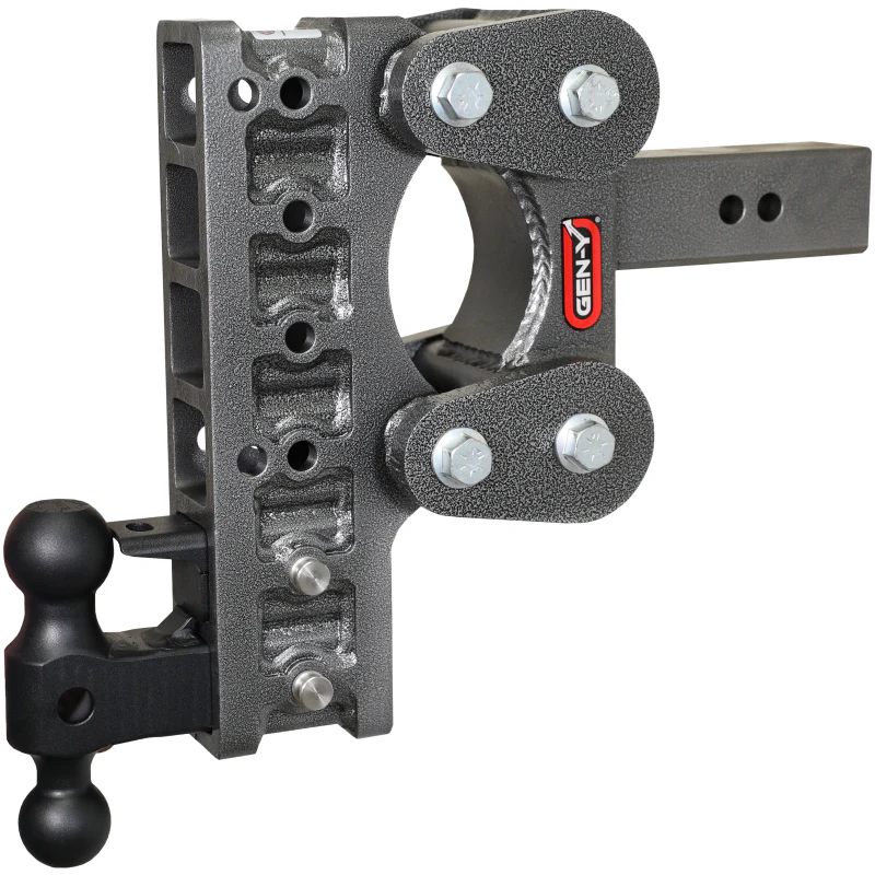 Gen-Y The BOSS TORSION-FLEX 2" Shank 10" Drop 1.7K TW 16K Hitch Dual-Ball Pintle Lock Model GH-1226