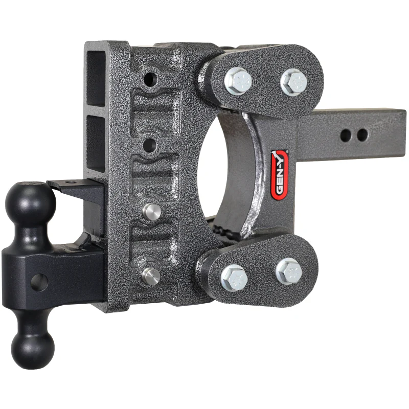 Gen-Y The BOSS TORSION-FLEX 2.5" Shank 6" Drop 2.4K TW 21K Hitch Dual-Ball Pintle Lock Model GH-1324