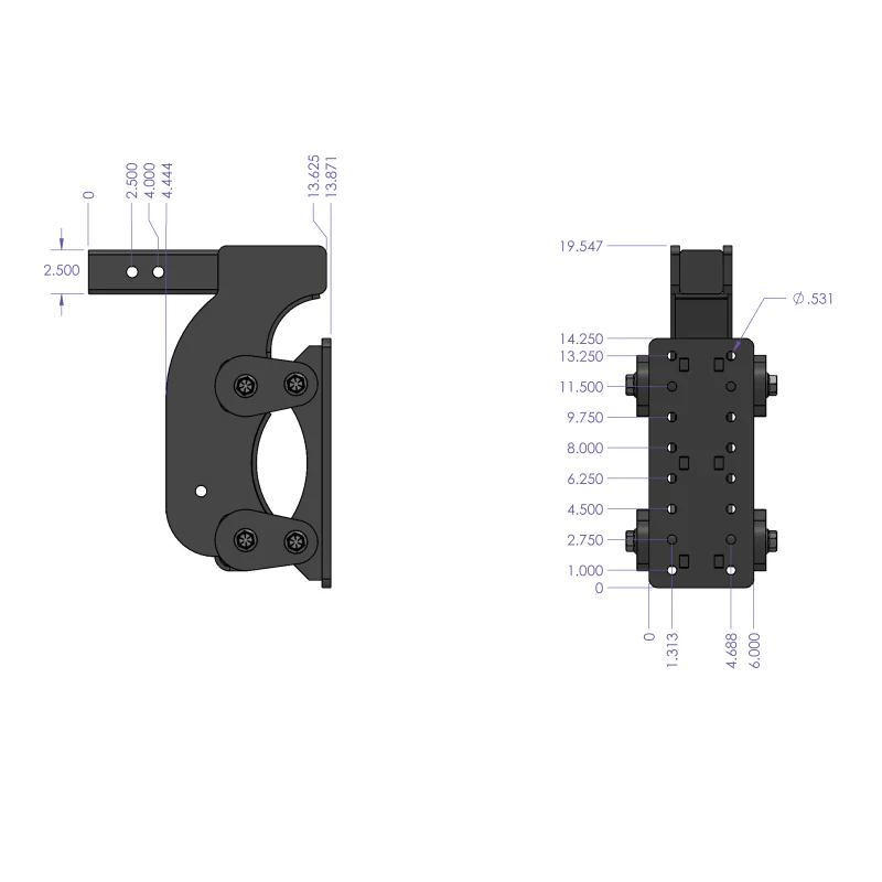 Gen-Y The BOSS TORSION-FLEX Pintle Plate 2.5" Shank 15" Drop 2.4K TW 21K Hitch Stabilizer Model GH-1501 - Image 6