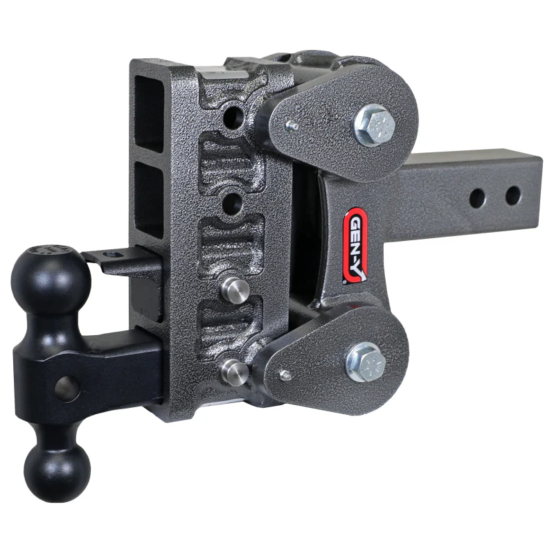 Gen-Y The BOSS TORSION-FLEX 2.5" Shank 5" Drop 1.1K TW 10K Hitch Dual-Ball Pintle Lock Model GH-2324