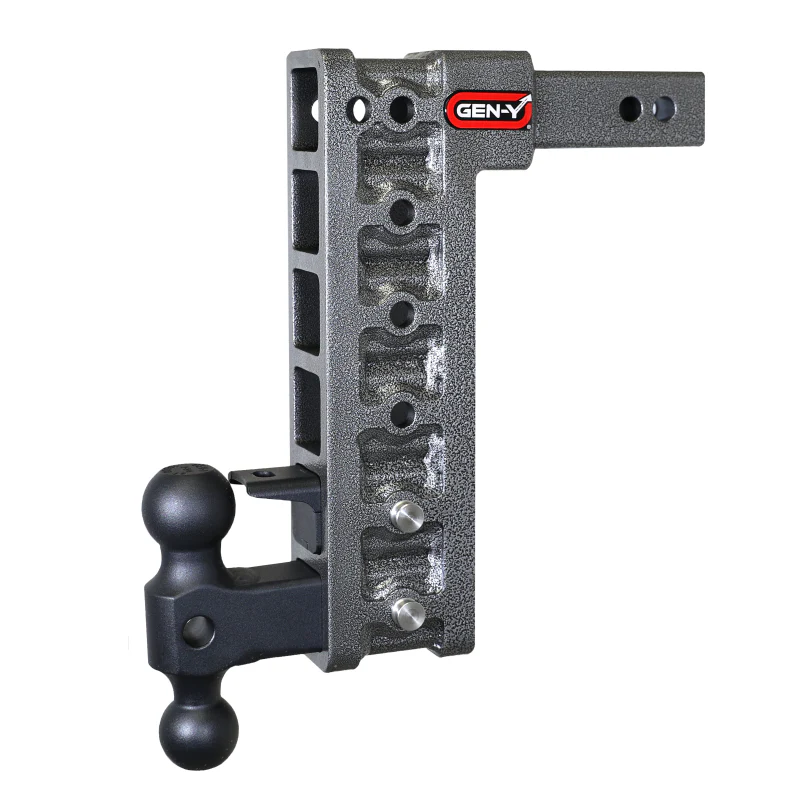Gen-Y MEGA-DUTY 2" Shank 12.5" Drop 1.5K TW 10K Hitch Dual-Ball Pintle Lock Model GH-326