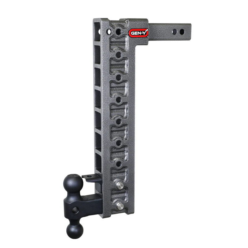 Gen-Y MEGA-DUTY 2" Shank 20" Drop 1.5K TW 10K Hitch Dual-Ball Pintle Lock & Stabilizer Model GH-329
