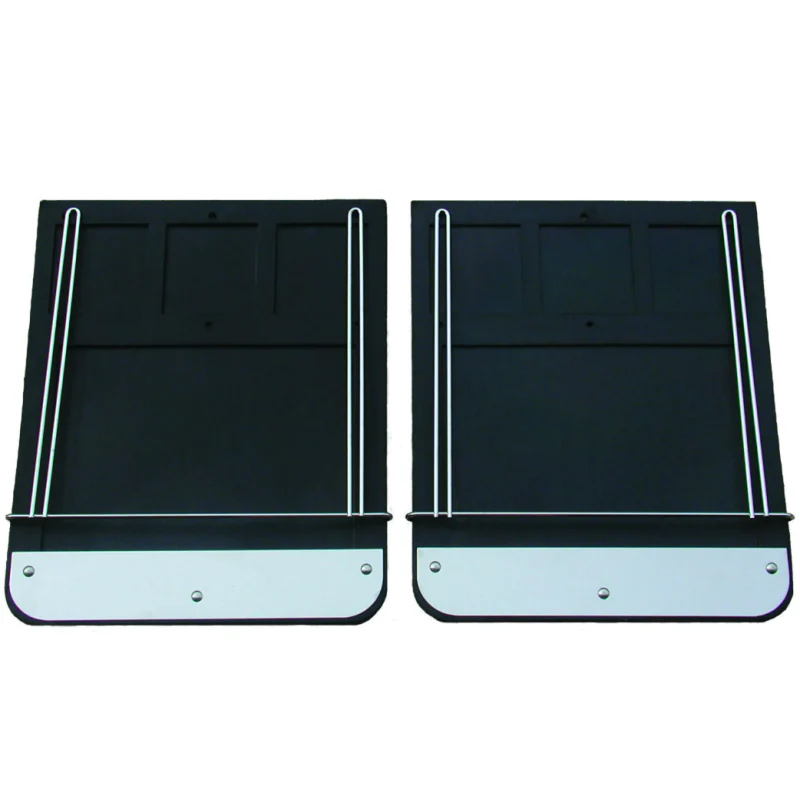 Go Industries Dually Mud Flap Set - Classic Style - Includes Flaps, Brackets, Stainless Weights and Chrome Anti Sails Model 728SET
