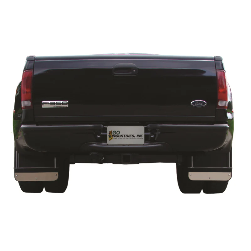 Go Industries Dually Mud Flap Set - Stainless Steel Set - Includes Flaps, Brackets, Stainless Weights and Stiffeners Model S70730SET - Image 3