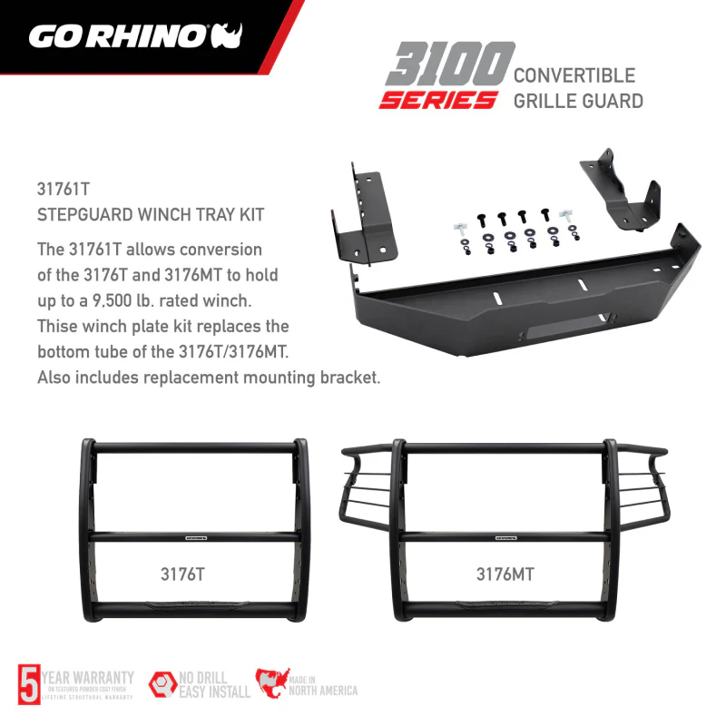 Go Rhino 3100 Series StepGuard Center Grille Guard only Model 3176T - Image 8