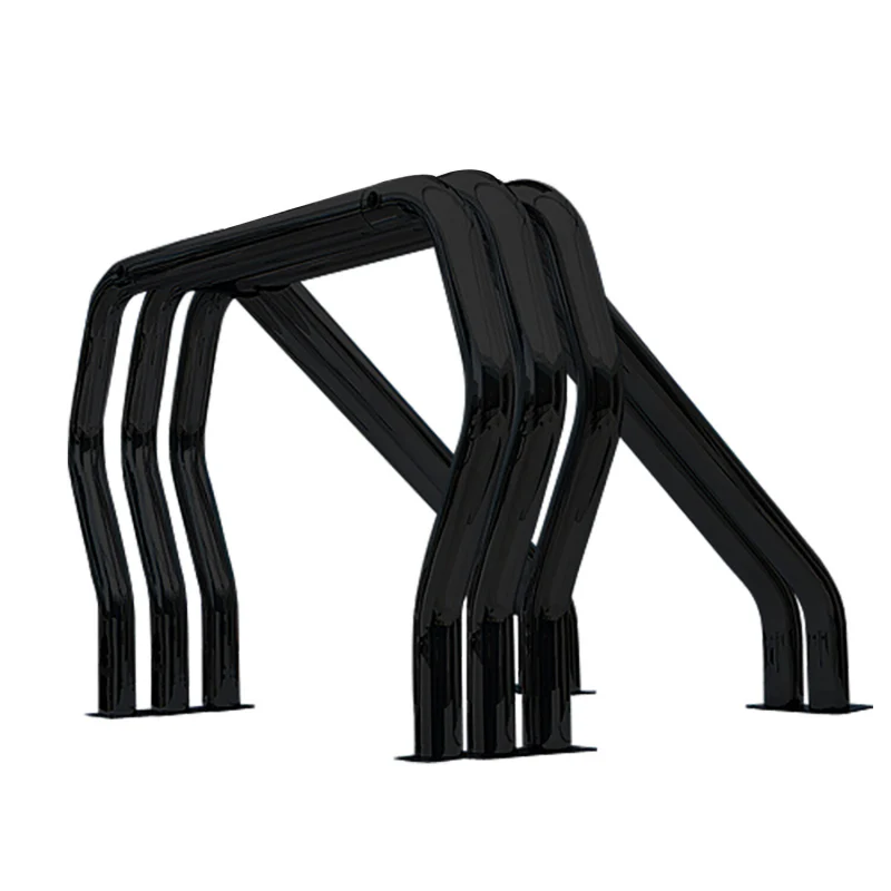 Go Rhino Bed Bars Complete Kit Triple Bar/Double Kicker (Between wheel wells) Black Model 9009560TDB