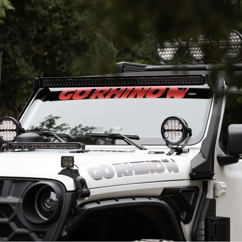 Go Rhino Blackout Series DOUBLELINE 50" Double Row Light Bar w/Amber LEDs Model 754805012CDS - Image 6