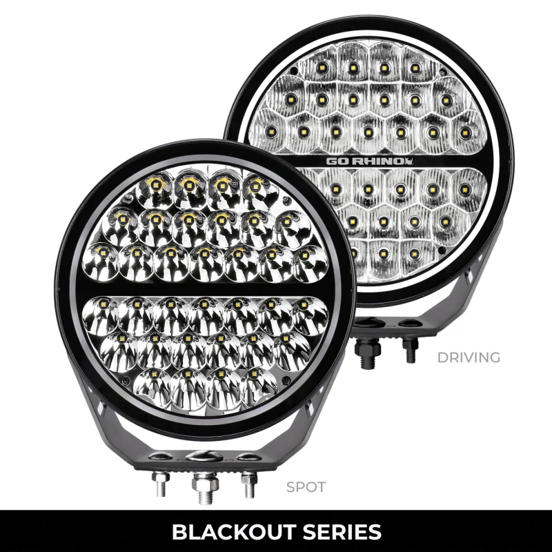 Go Rhino Blackout Series MAXROUND 9" Round LED Driving Light w/Daytime Running Lights Model 751700911DRS - Image 3