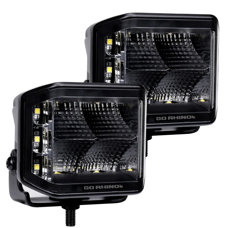 Go Rhino Blackout Series SIDELINE 4x3 LED Cube Flood Lights Model 750700321FCS