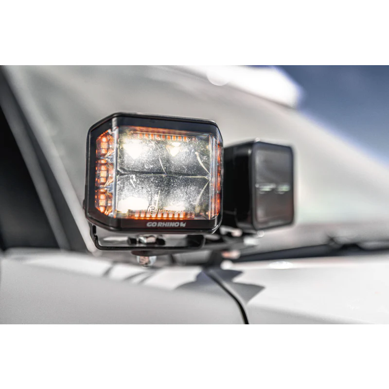 Go Rhino Blackout Series SIDELINE 4x3 LED Cube Spot Lights, W/Amber LED's Model 750700322SCS - Image 9