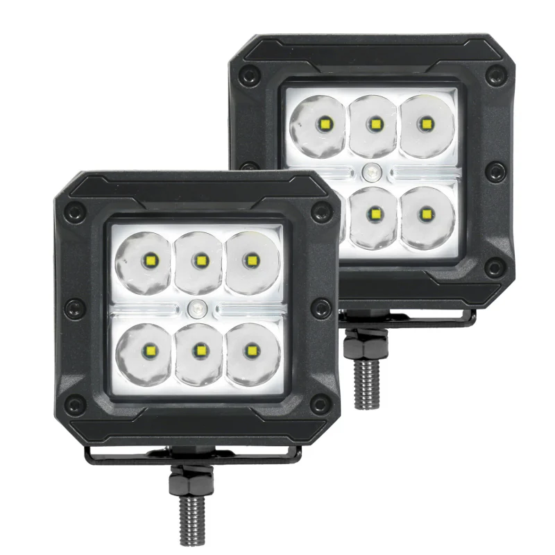 Go Rhino Bright Series 3x3 Cube LED Spot Lights Pair Model 751803023SCS