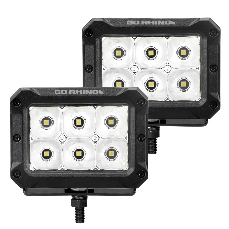 Go Rhino Bright Series 4x3 Rectangular LED Spot Lights Model 753003023SBS