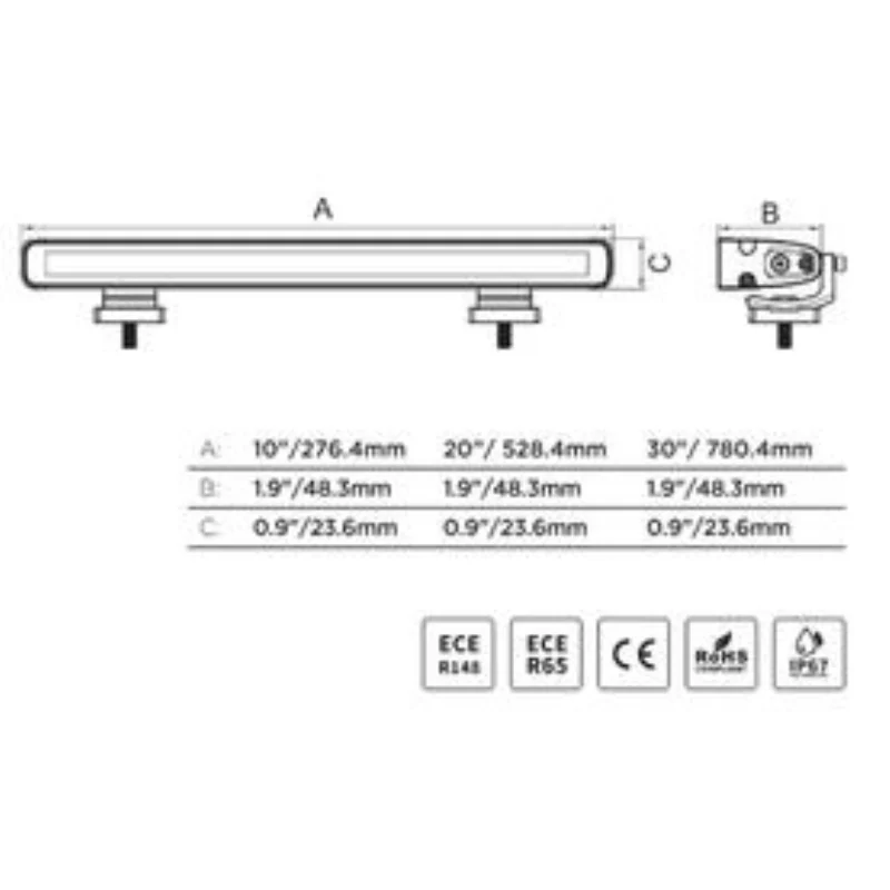 Go Rhino Flash Series 20" Multi-Function Slim LED Light Bar White/Amber/Red Model 750002014CBS - Image 4