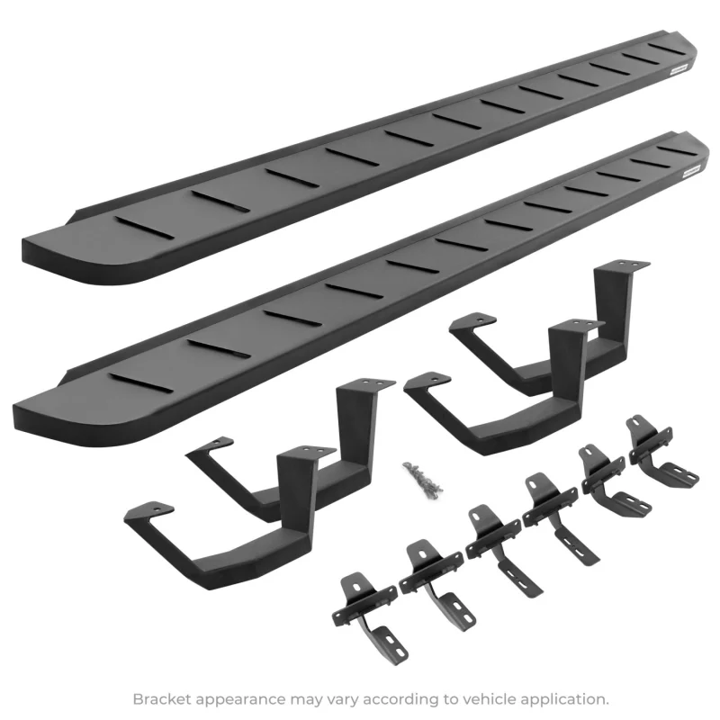 Go Rhino RB10 Running Boards with Mounting Brackets With 2 Pairs Drop Steps Kit Model 6343068020PC