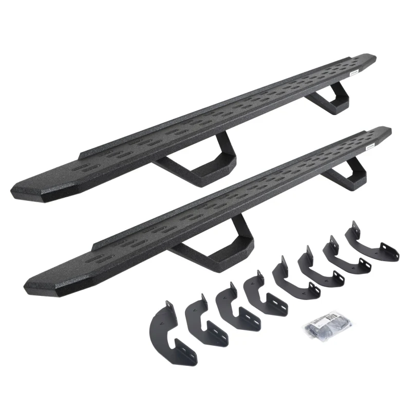 Go Rhino RB30 Running Boards with Mounting Brackets With 2 Pairs Drop Steps Kit For Crew Max Model 6964168720T