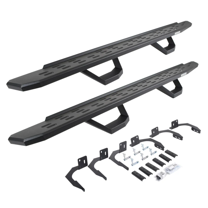 Go Rhino RB30 Running Boards with Mounting Brackets With 2 Pairs Drop Steps Kit Model 6960998020PC