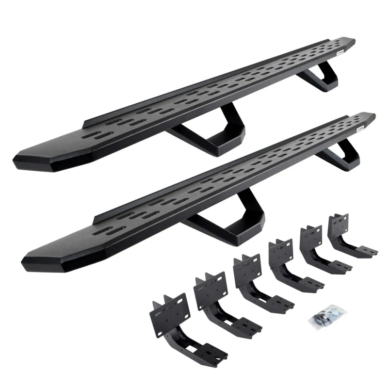 Go Rhino RB30 Running Boards with Mounting Brackets With 2 Pairs Drop Steps Kit Model 6963068020PC