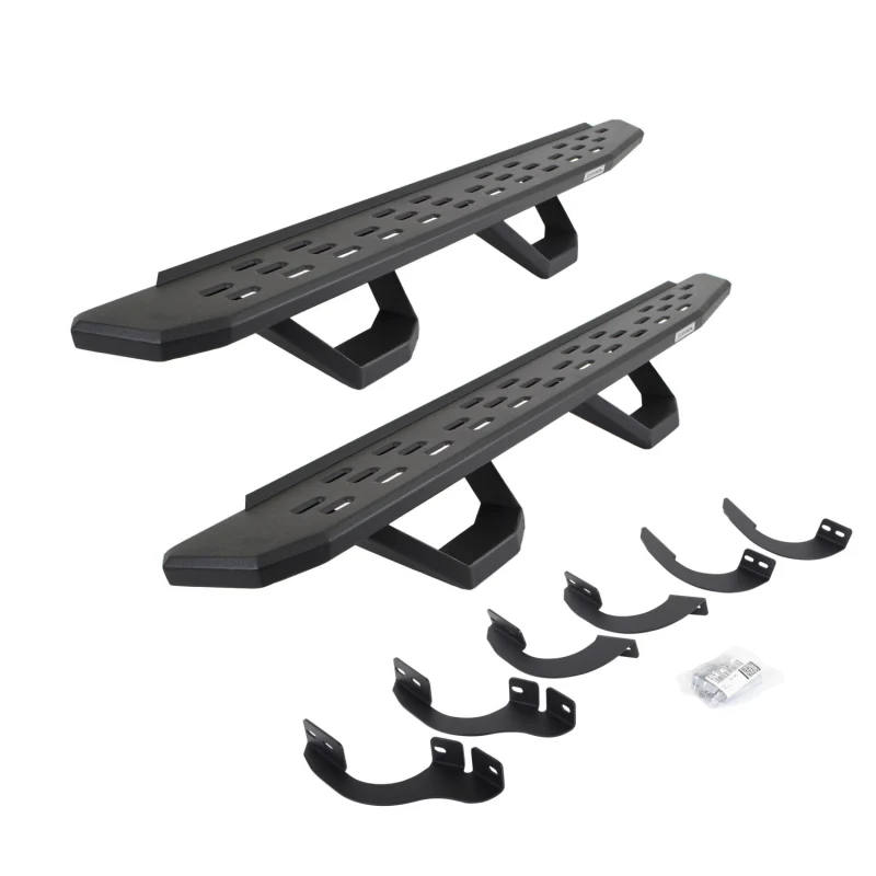 Go Rhino RB30 Running Boards with Mounting Brackets With 2 Pairs Drop Steps Kit Model 6964256820PC