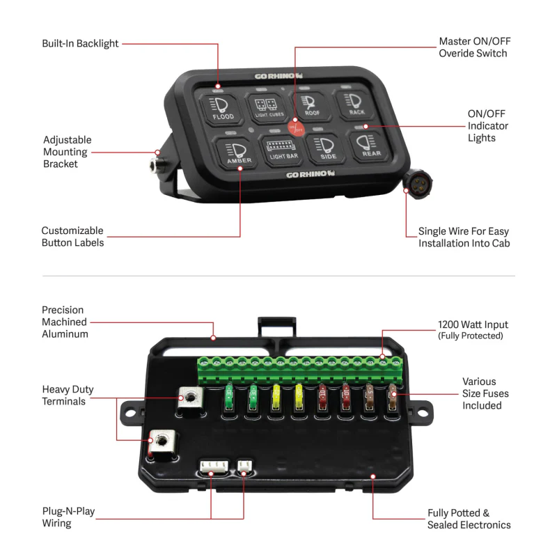 Go Rhino RGB 8-Channel Light Switch Controller without RF Control Model 758CHSCRGB - Image 3