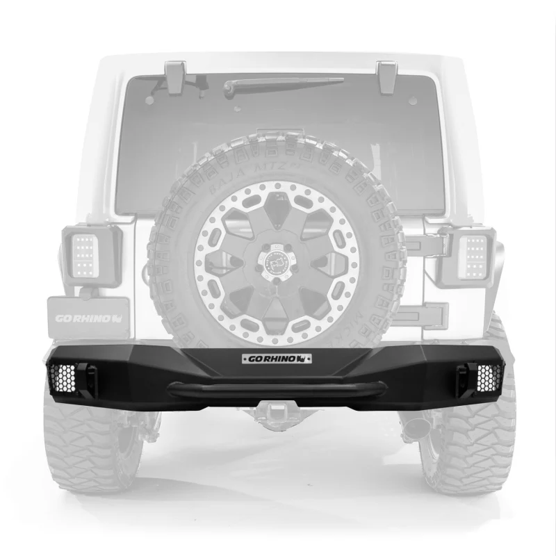 Go Rhino Rockline Rear Stubby Bumper for Jeep Wrangler JK Model 371110T - Image 2
