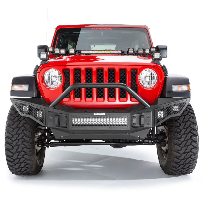 Go Rhino Rockline Winch-Ready Full Width Bumper With Overrider For Jeep Model 331201T - Image 3