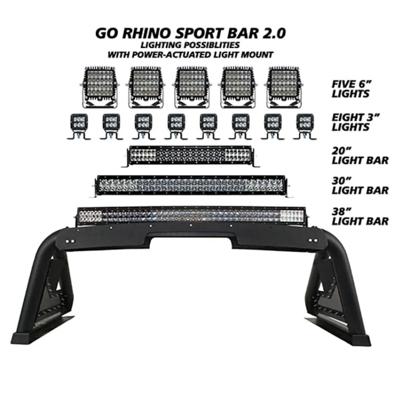 Go Rhino Sport Bar 2.0 with Power Actuated Retractable Light Mount Model 911620PS - Image 3