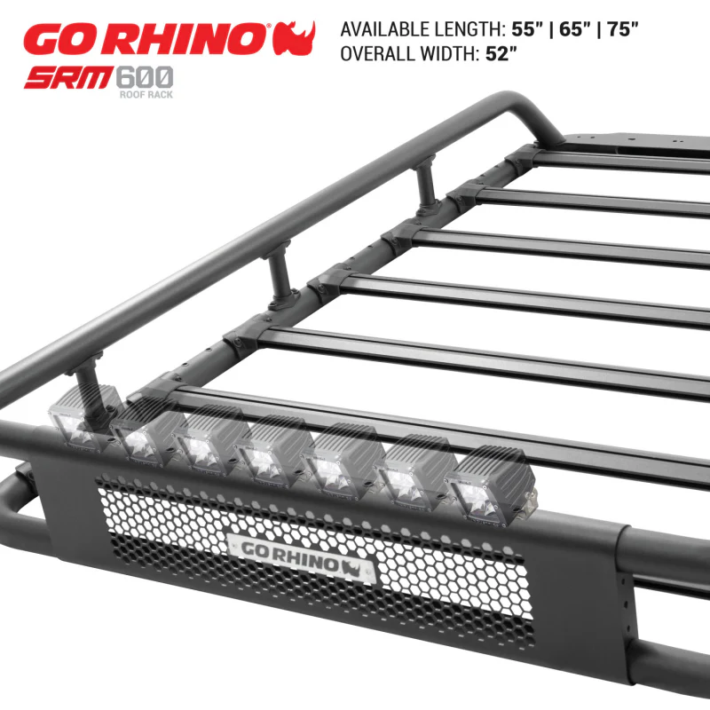 Go Rhino SRM600 75" Long x 52" Wide Tubular Basket Style Roof Rack Model 5936075T - Image 3