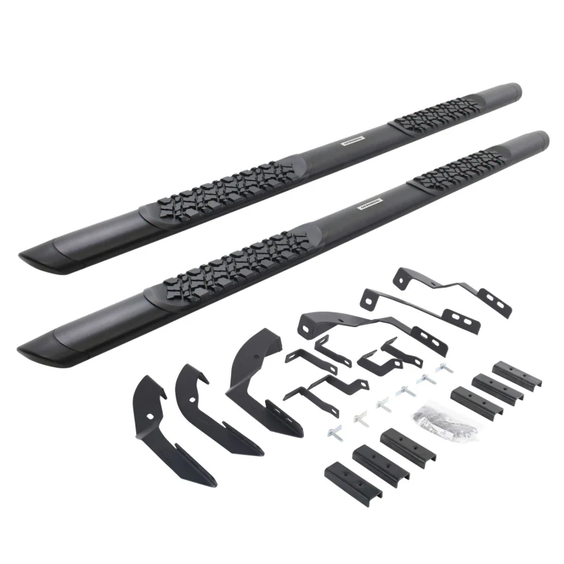 Go Rhino V-Series V3 Aluminum Step Nerf Bars and Mounting Brackets Kit Textured Black Model V3404280T