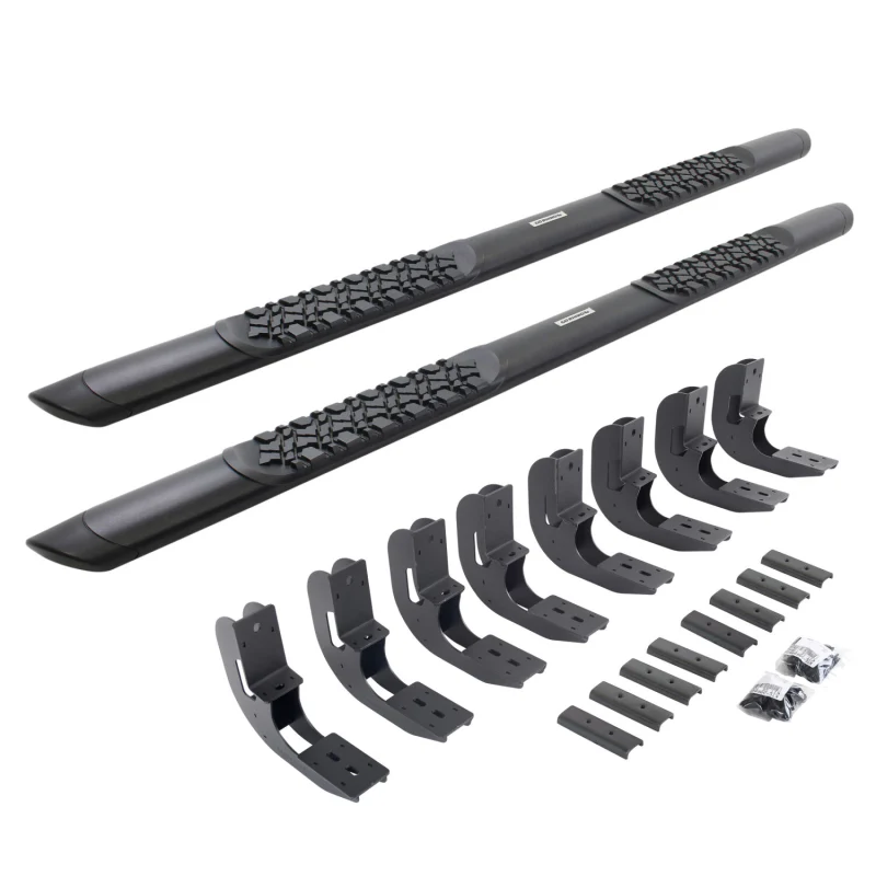Go Rhino V-Series V3 Aluminum Step Nerf Bars and Mounting Brackets Kit Textured Black Model V3404887T