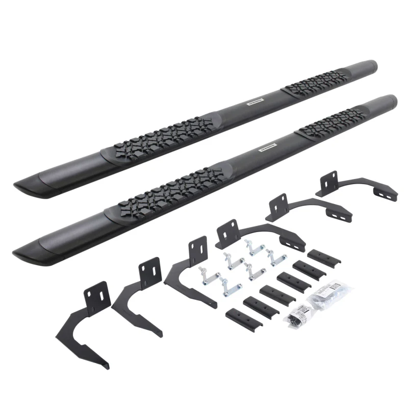Go Rhino V-Series V3 Aluminum Step Nerf Bars and Mounting Brackets Kit Textured Black Model V3409980T