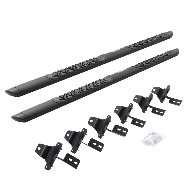 Go Rhino V-Series V3 Aluminum Step Nerf Bars and Mounting Brackets Kit Textured Black Model V3450674T