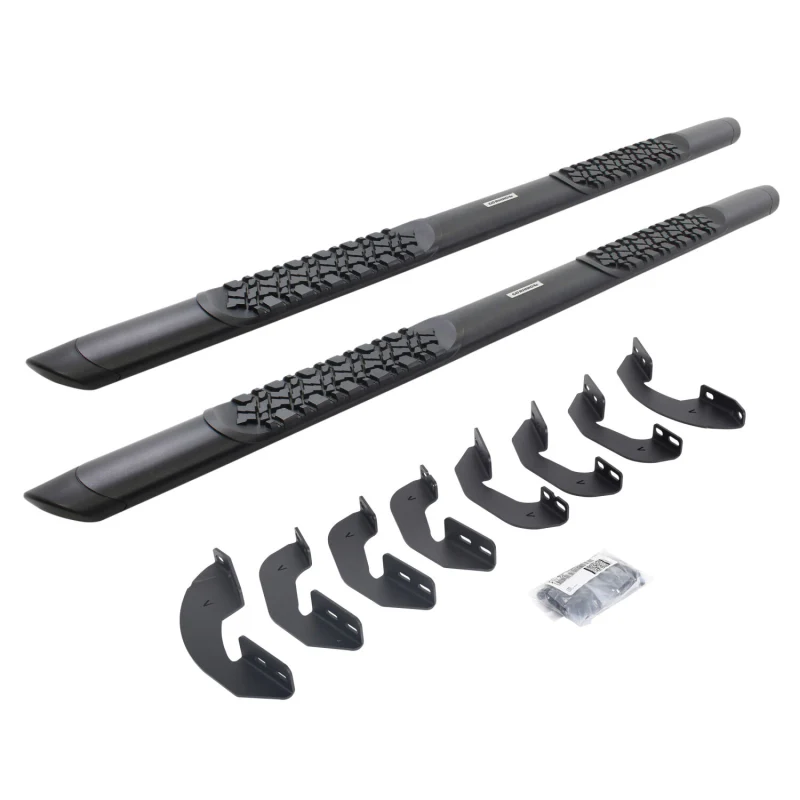 Go Rhino V-Series V3 Aluminum Step Nerf Bars with Mounting Brackets Kit Textured Black Model V3443974T