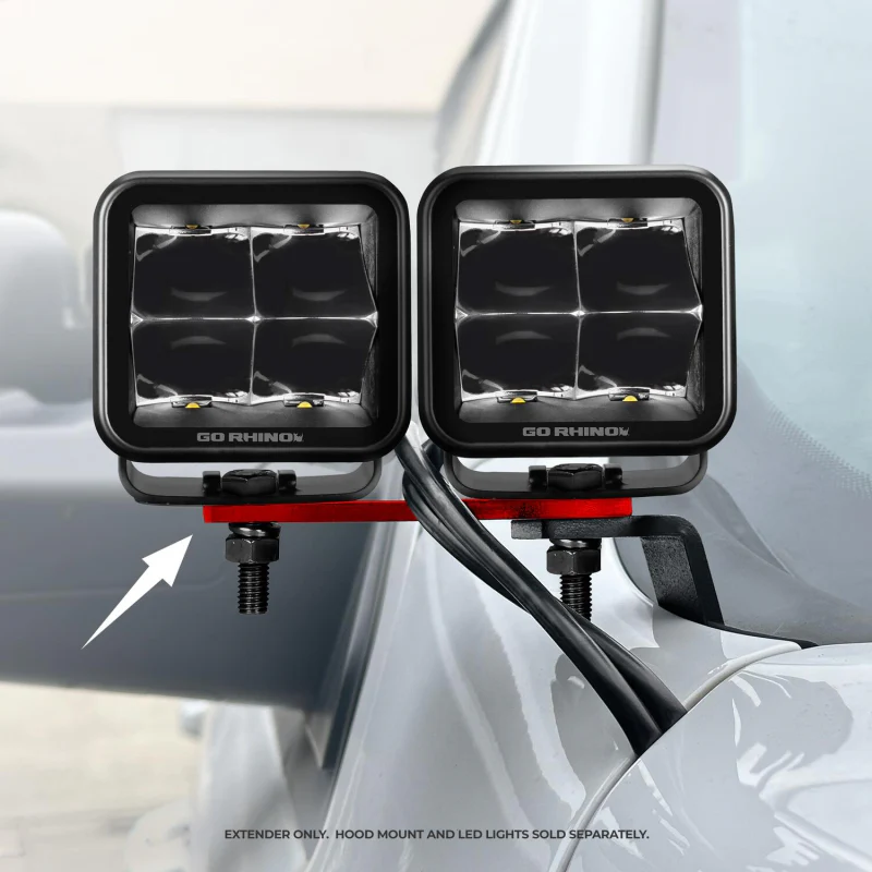 Go Rhino XE Hood Hinge Cube Light Mounts-Dogbone Bracket -Fits 2x2 or 3x3 LED Light Cubes Model 732400T - Image 4