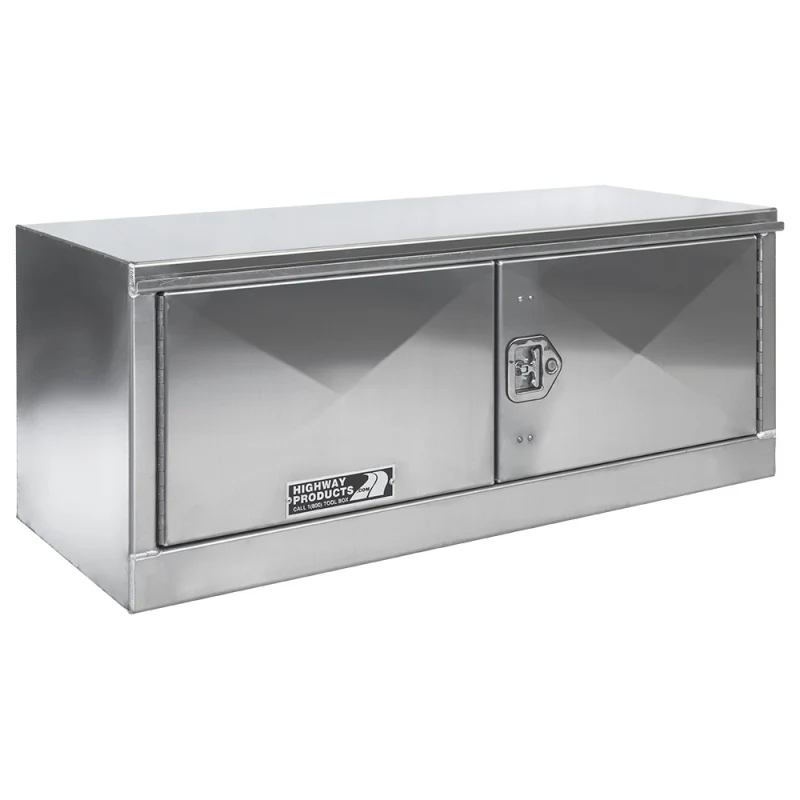 Highway Product 60 X 24 X 24 Underbody Box Smooth Aluminum Double Barn Door Box Right Hand Open Model 0212-006