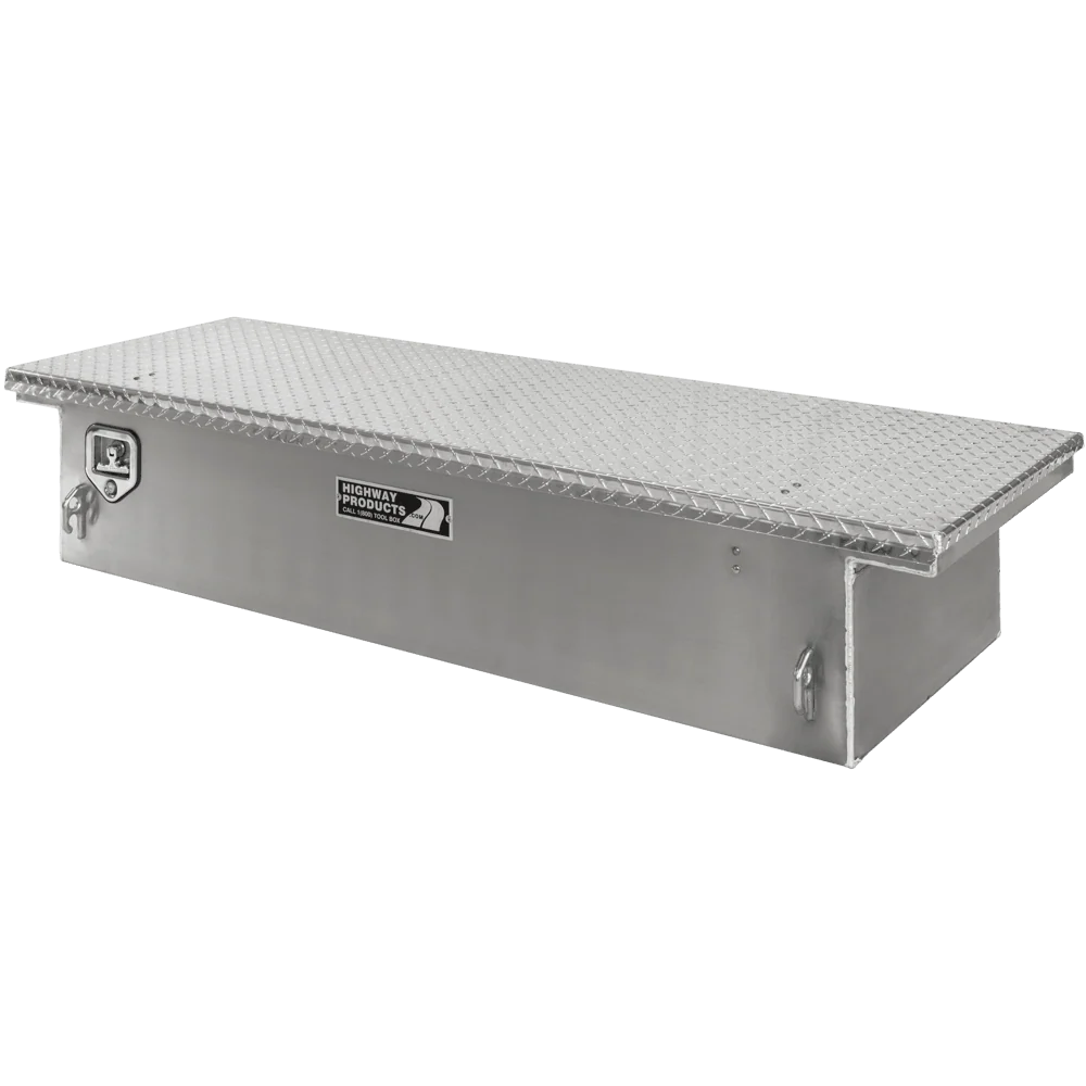 Highway Products 70 X 13.5 X 20 Low Profile Crossover Tool Box With Smooth Aluminum Base Diamond Plate Lid 3312-001