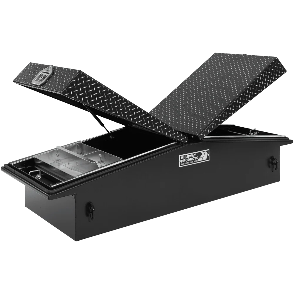 Highway Products 71 X 16 X 23 Gull Wing Crossover Tool Box With Smooth Black Base Leopard Lid 3412-015-BK62S