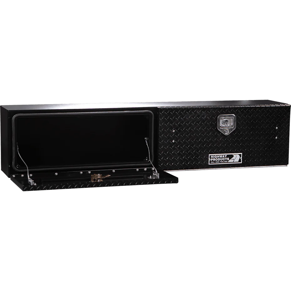 Highway Products 72 X 16 X 13 Top Mount Tool Box With Black Diamond Plate Door Smooth Black Base 3813-011-BK62