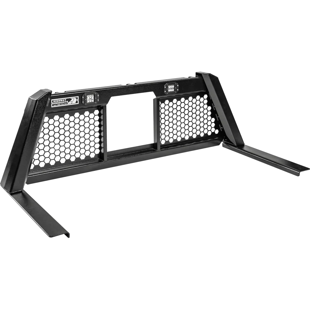 Highway Products Guardian Headache Rack Hd Open Mesh Smooth Black Upright Smooth Black Center Size 7 4011-108-BK62