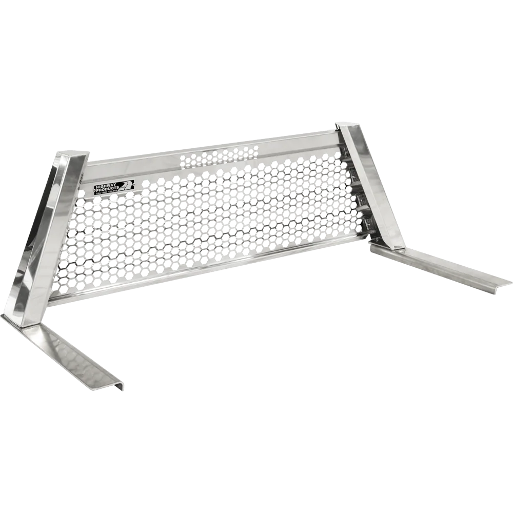 Highway Products Honeycomb Headache Rack Full Wave Polished Aluminum Upright Polished Aluminum Center Size 4 4030-052