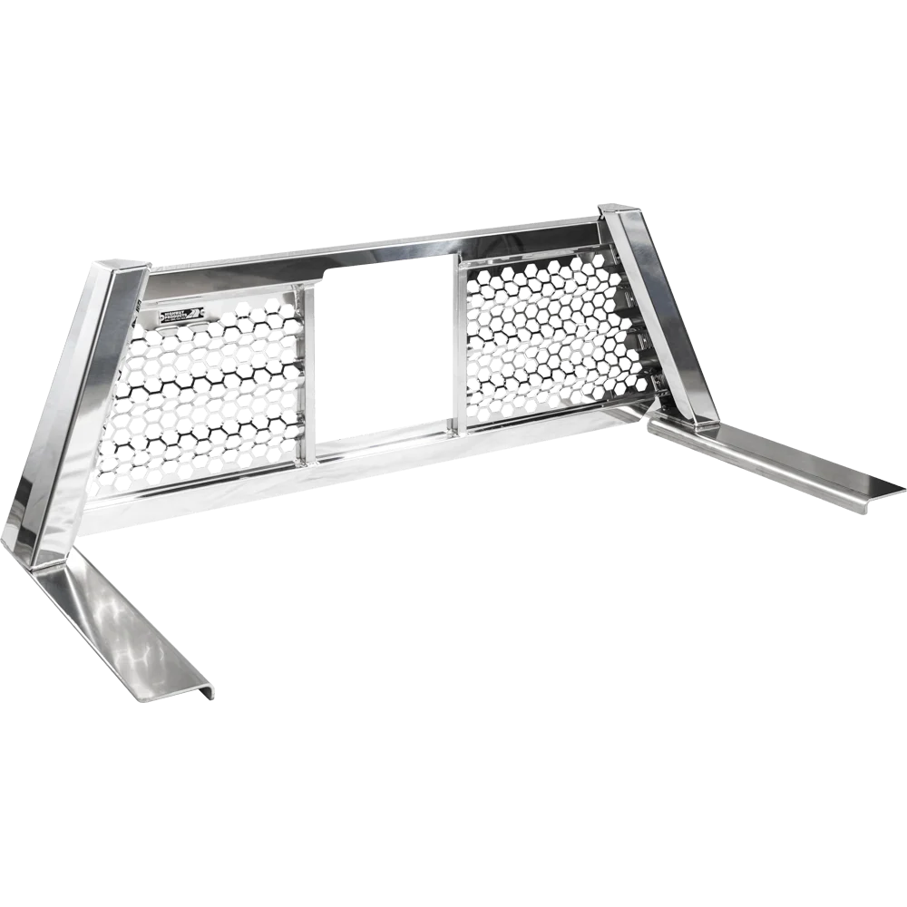 Highway Products Honeycomb Headache Rack Open Wave Polished Aluminum Upright Smooth Aluminum Center Size 6 4030-065