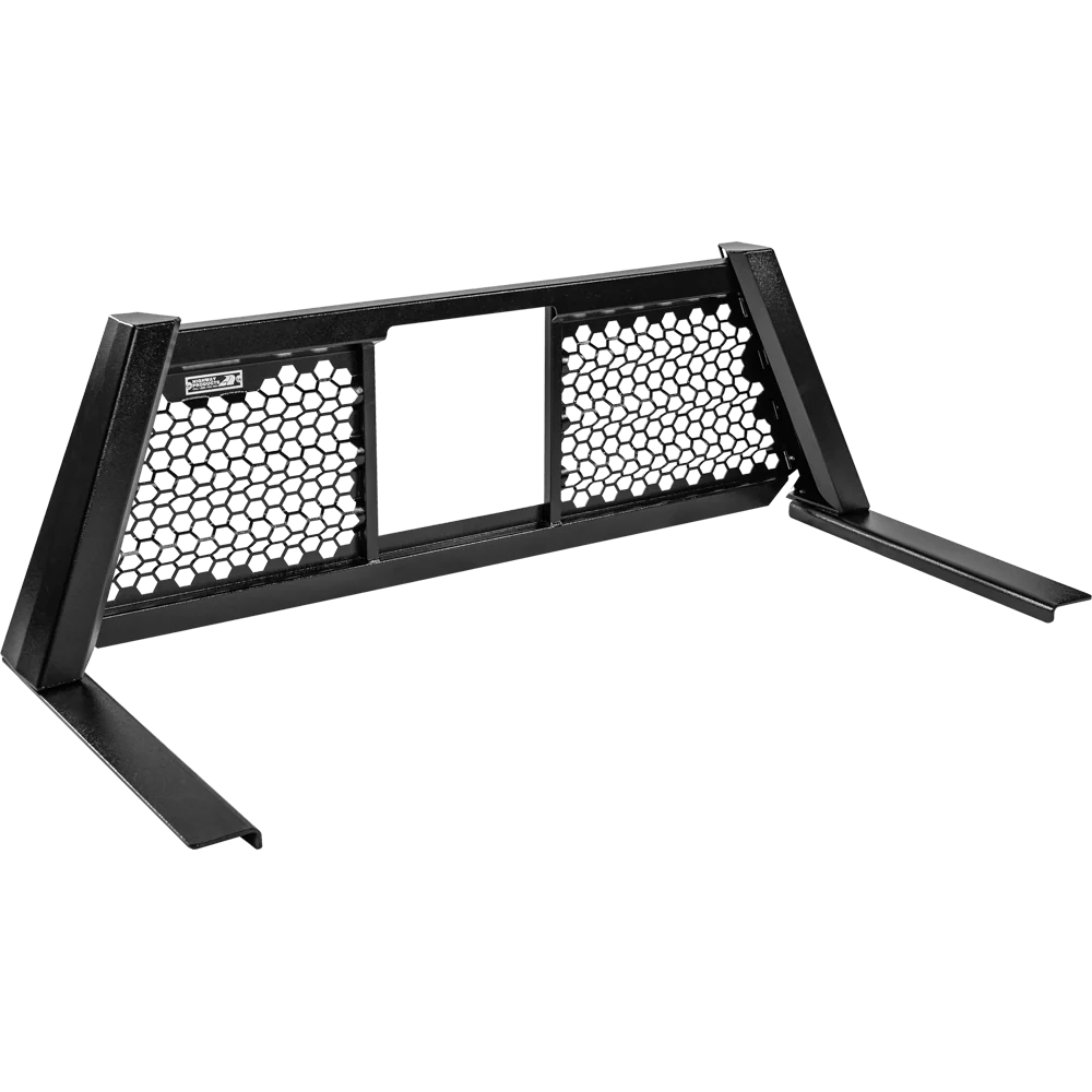 Highway Products Honeycomb Headache Rack Open Wave Smooth Black Upright Smooth Black Center Size 6 4012-098-BK62