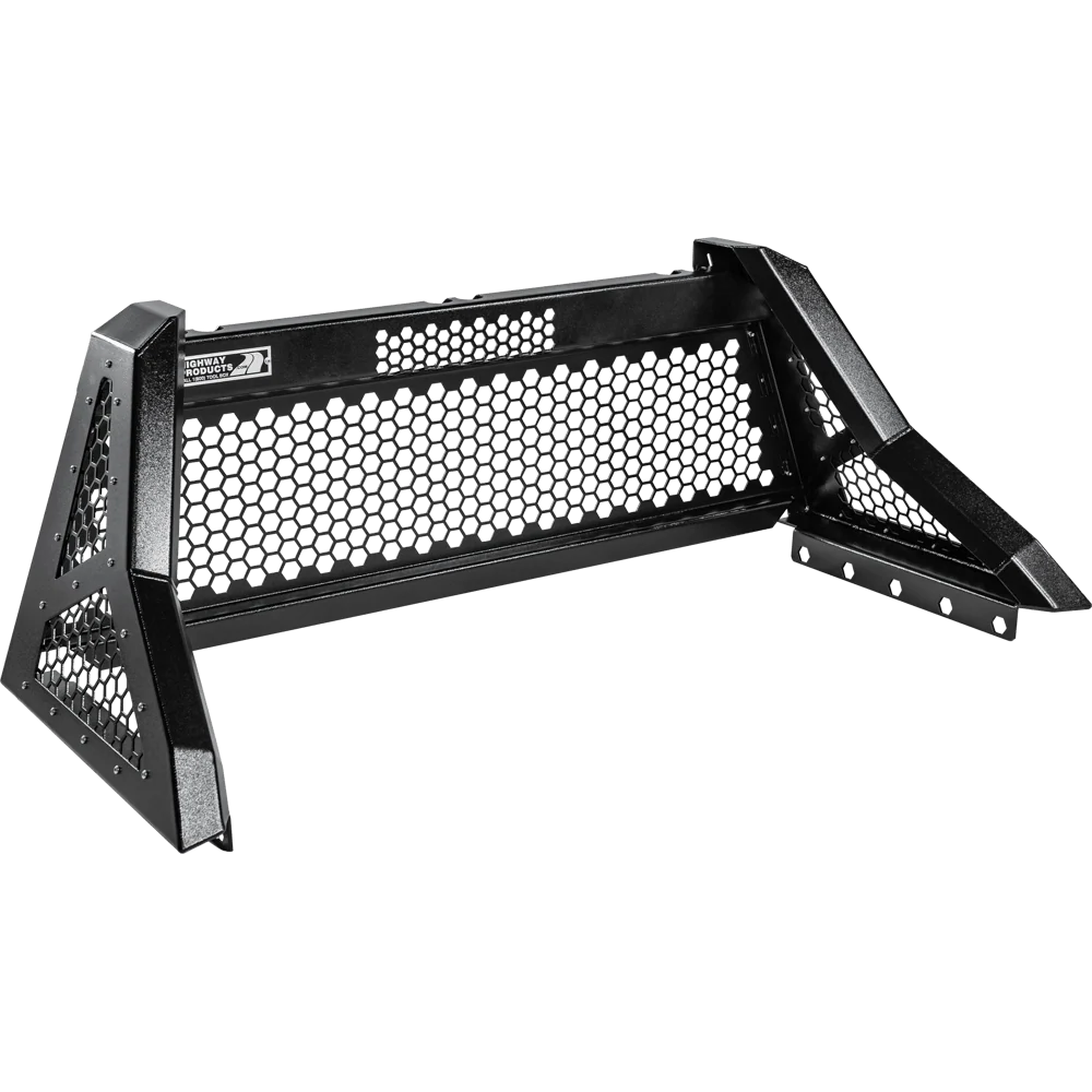 Highway Products Savage Headache Rack Full Mesh Smooth Black Upright Smooth Black Center Size 6 4011-099-BK62