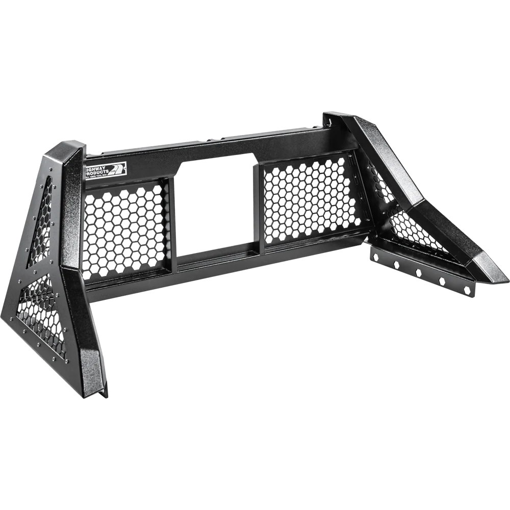 Highway Products Savage Headache Rack Open Mesh Smooth Black Upright Smooth Black Center Size 7 4011-116-BK62