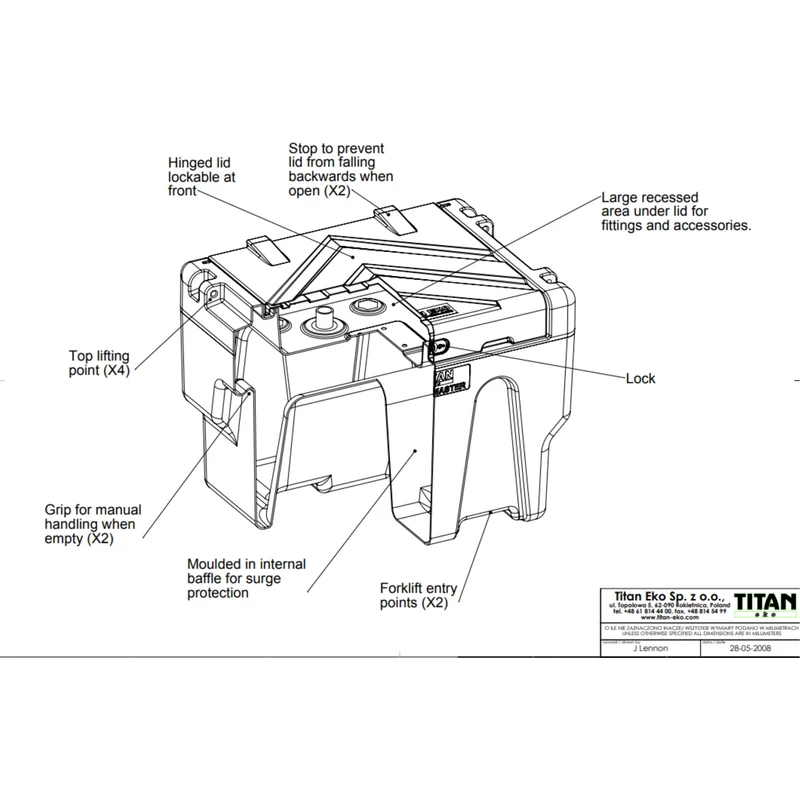 Kingspan TruckMaster® Portable Diesel Storage & Dispensing Tank 114 Gal Model TM114 - Image 9