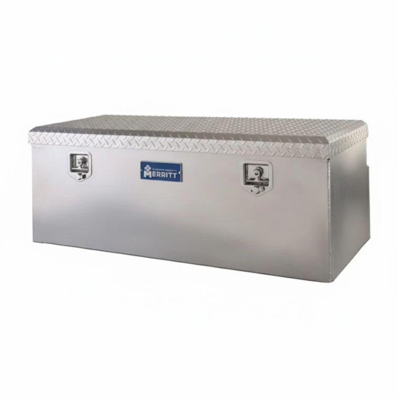 Merritt Chest Tool Box 19"H x 20"D x 51"L No Powder Coat Smooth Aluminum Box Diamond Plate Lid Full Size Trucks Model 710414-121