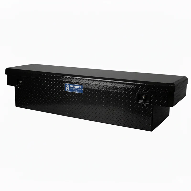Merritt Crossover Tool Box Extra Deep 16"H x 20"D x 60"L Diamond Plate Gloss Black Single Lid Mid Size Trucks Model 710112-113