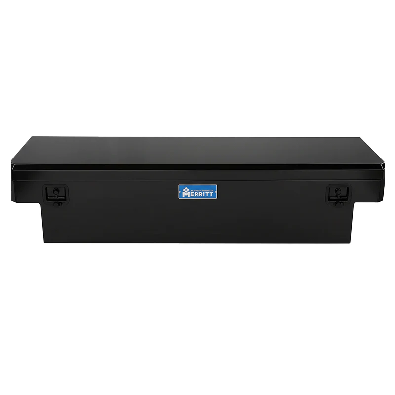Merritt Crossover Tool Box Extra Deep 16"H x 20"D x 60"L Smooth Aluminum Gloss Black Single Lid Mid Size Trucks Model 710112-223